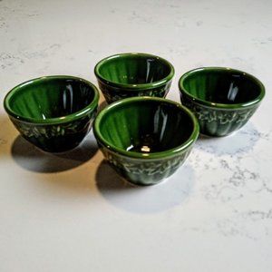 Green Ceramic Round Oven-Safe Bowls - Set of 4